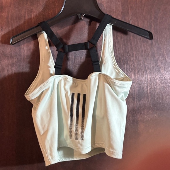 NWT Adidas PARLEY RUN FOR THE OCEANS CROPPED TANK TOP Linen Green M - Picture 7 of 7